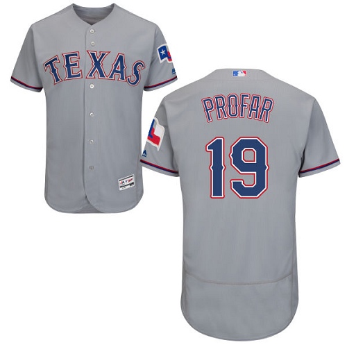 Rangers #19 Jurickson Profar Grey Flexbase Authentic Collection Stitched Baseball Jersey Rangers #19 Jurickson Profar Grey Flexbase Authentic Collection Stitched Baseball Jersey