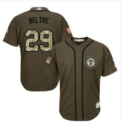 Rangers #29 Adrian Beltre Green Salute to Service Stitched MLB Jersey