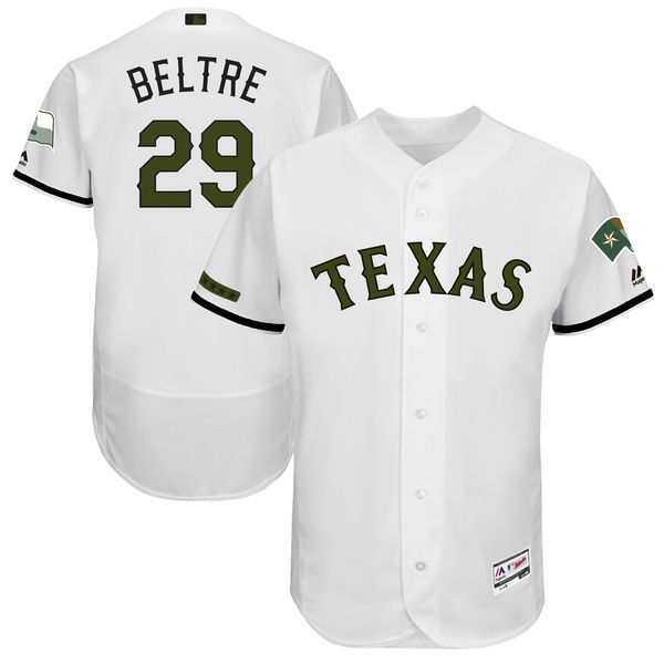 Rangers #29 Adrian Beltre White Men's 2017 Memorial Day Flexbase Player Jersey