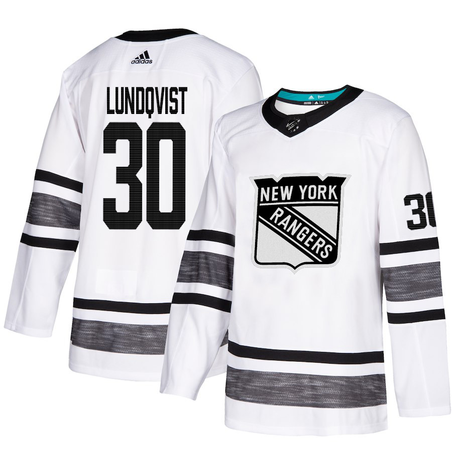 Rangers #30 Henrik Lundqvist White Authentic 2019 All-Star Stitched Youth Hockey Jersey