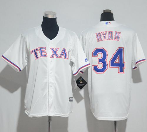 Rangers #34 Nolan Ryan White Cool Base Stitched Youth MLB Jersey Rangers #34 Nolan Ryan White Cool Base Stitched Youth MLB Jersey