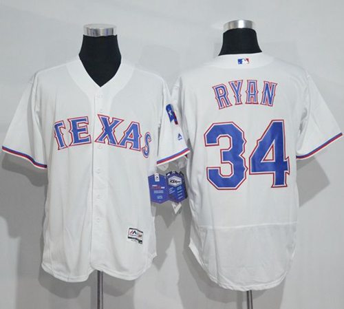 Rangers #34 Nolan Ryan White Flexbase Authentic Collection Stitched MLB Jersey Rangers #34 Nolan Ryan White Flexbase Authentic Collection Stitched MLB Jersey