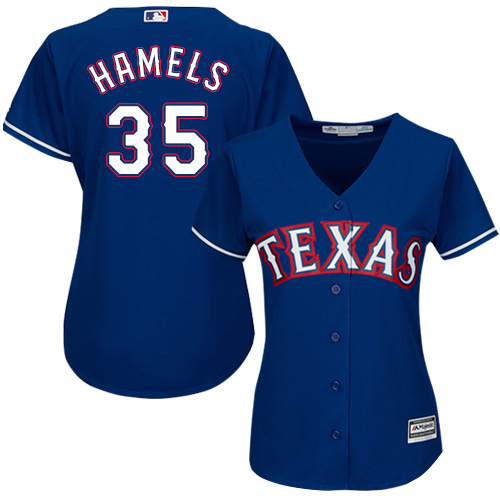 Rangers #35 Cole Hamels Blue Alternate Women's Stitched MLB Jersey Rangers #35 Cole Hamels Blue Alternate Women's Stitched MLB Jersey