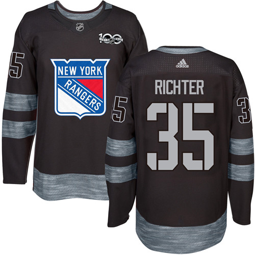 Rangers #35 Mike Richter Black 1917-2017 100th Anniversary Stitched NHL Jersey Rangers #35 Mike Richter Black 1917-2017 100th Anniversary Stitched NHL Jersey