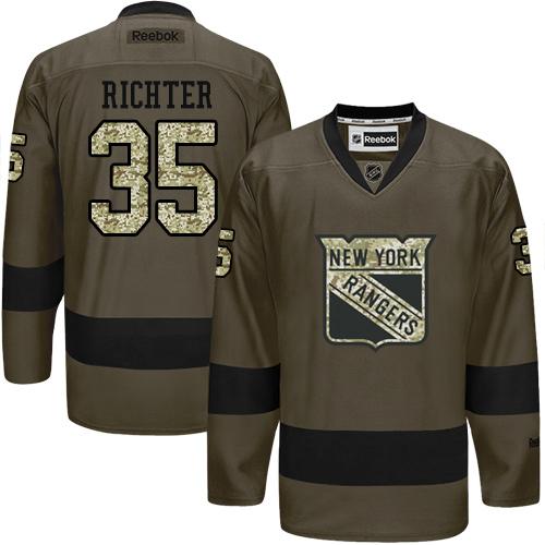 Rangers #35 Mike Richter Green Salute to Service Stitched NHL Jersey Rangers #35 Mike Richter Green Salute to Service Stitched NHL Jersey