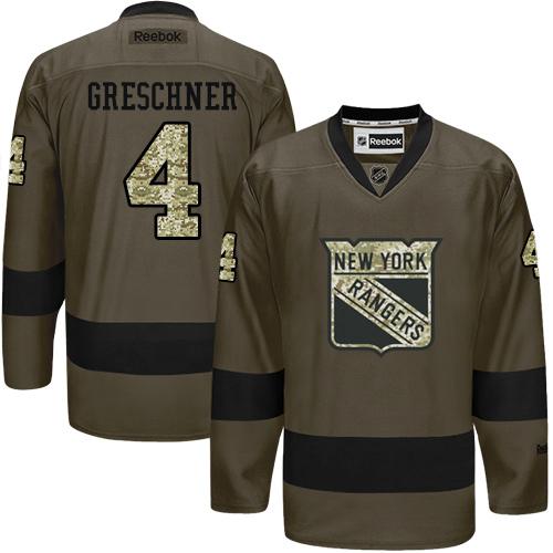 Rangers #4 Ron Greschner Green Salute to Service Stitched NHL Jersey Rangers #4 Ron Greschner Green Salute to Service Stitched NHL Jersey