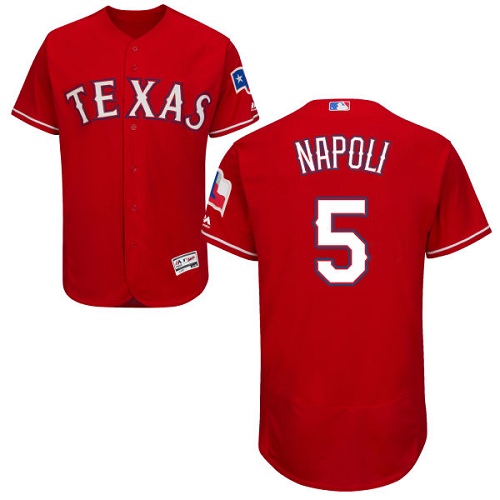 Rangers #5 Mike Napoli Red Flexbase Authentic Collection Stitched MLB Jersey