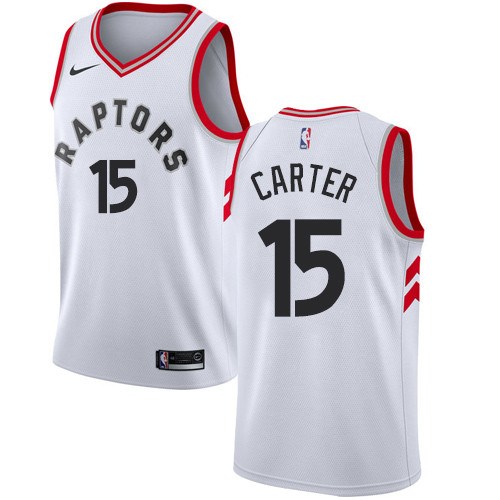 Raptors #15 Vince Carter White Youth Basketball Swingman Association Edition Jersey