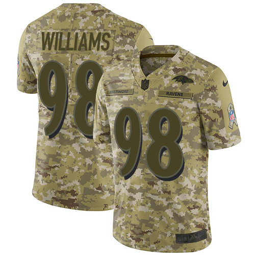 Ravens #98 Brandon Williams Camo Youth Stitched Football Limited 2018 Salute to Service Jersey Ravens #98 Brandon Williams Camo Youth Stitched Football Limited 2018 Salute to Service Jersey