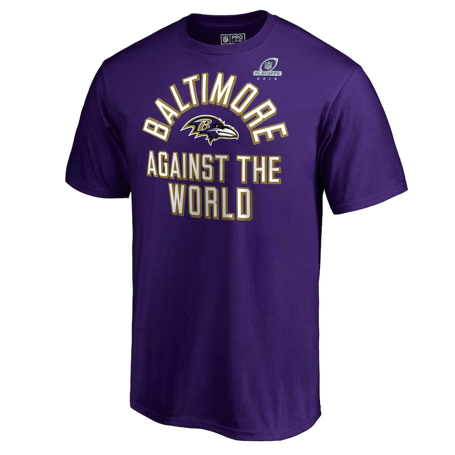 Ravens Purple 2018 NFL Playoffs Against The World Men's T-Shirt Ravens Purple 2018 NFL Playoffs Against The World Men's T-Shirt