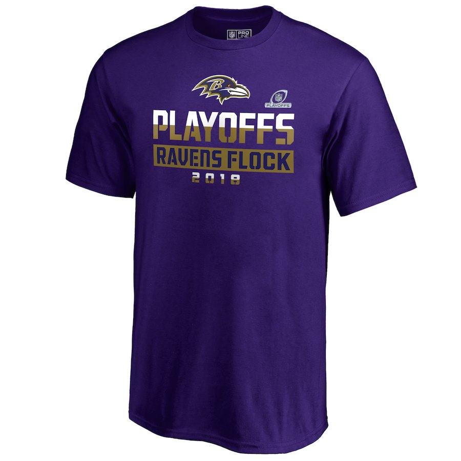 Ravens Purple 2018 NFL Playoffs Ravens Flock Men's T-Shirt Ravens Purple 2018 NFL Playoffs Ravens Flock Men's T-Shirt