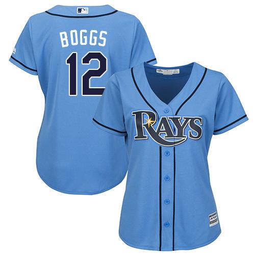 Rays #12 Wade Boggs Light Blue Alternate Women's Stitched MLB Jersey Rays #12 Wade Boggs Light Blue Alternate Women's Stitched MLB Jersey