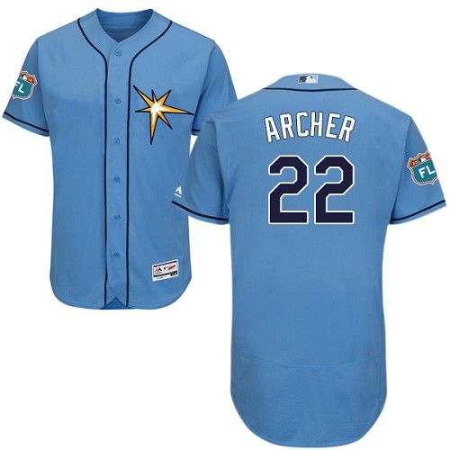 Rays #22 Chris Archer Light Blue Flexbase Authentic Collection Stitched MLB Jersey Rays #22 Chris Archer Light Blue Flexbase Authentic Collection Stitched MLB Jersey