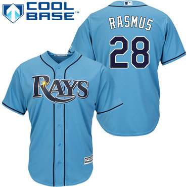 Rays #28 Colby Rasmus Light Blue Alternate Women's Stitched MLB Jersey