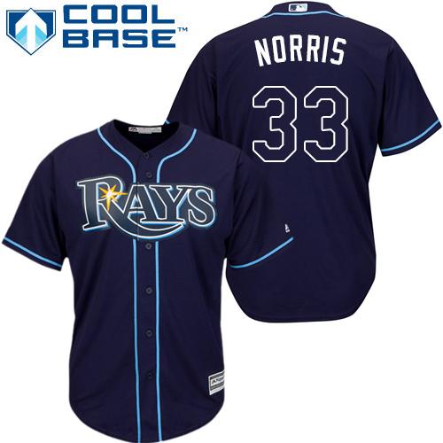 Rays #33 Derek Norris Dark Blue Cool Base Stitched Youth MLB Jersey