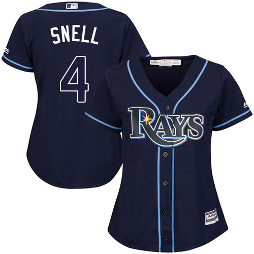 Rays #4 Blake Snell Dark Blue Alternate Women's Stitched Baseball Jersey Rays #4 Blake Snell Dark Blue Alternate Women's Stitched Baseball Jersey