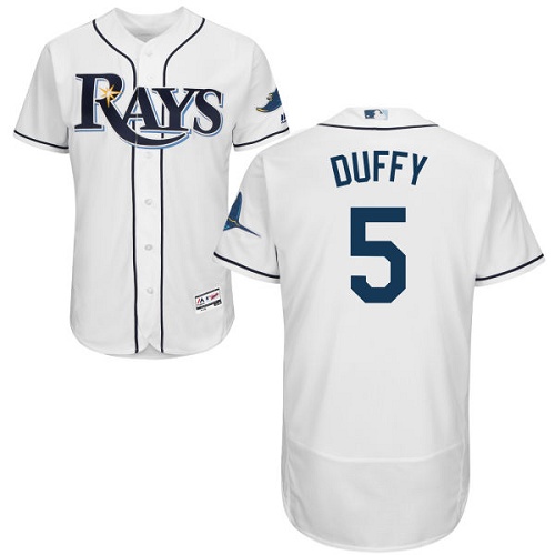 Rays #5 Matt Duffy White Flexbase Authentic Collection Stitched MLB Jersey Rays #5 Matt Duffy White Flexbase Authentic Collection Stitched MLB Jersey