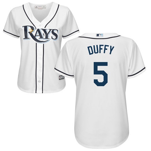 Rays #5 Matt Duffy White Home Women's Stitched MLB Jersey Rays #5 Matt Duffy White Home Women's Stitched MLB Jersey