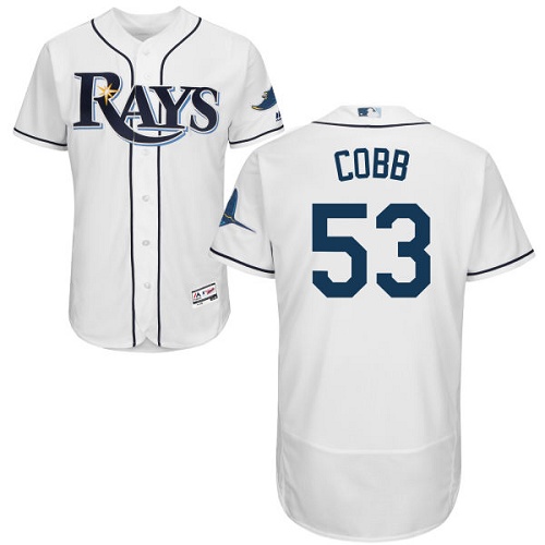 Rays #53 Alex Cobb White Flexbase Authentic Collection Stitched MLB Jersey Rays #53 Alex Cobb White Flexbase Authentic Collection Stitched MLB Jersey