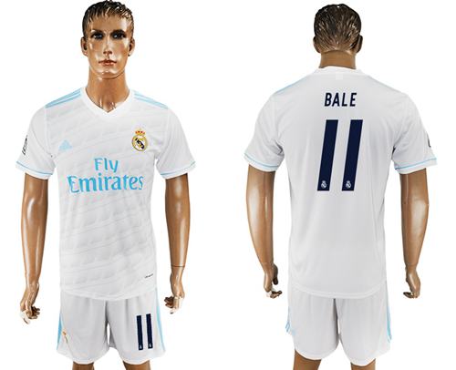Real Madrid #11 Bale White Home Soccer Club Jersey