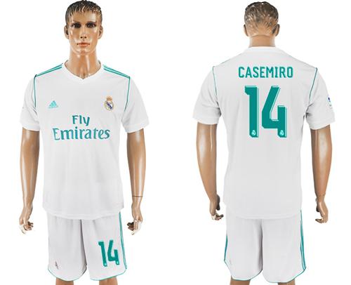 Real Madrid #14 Casemiro White Home Soccer Club Jersey