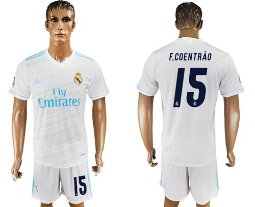 Real Madrid #15 F.Coentrao White Home Soccer Club Jersey