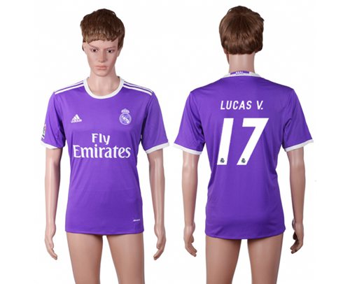 Real Madrid #17 Lucas V. Away Soccer Club Jersey
