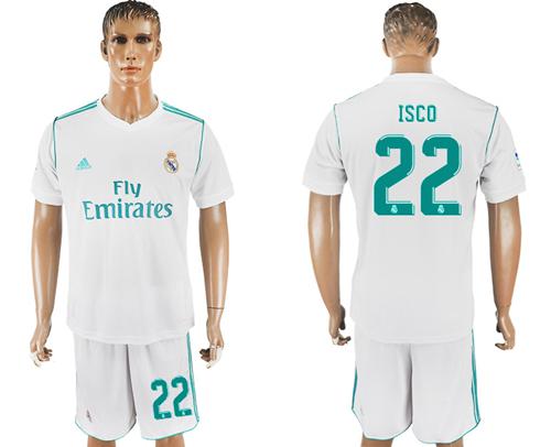 Real Madrid #22 Isco White Home Soccer Club Jersey Real Madrid #22 Isco White Home Soccer Club Jersey