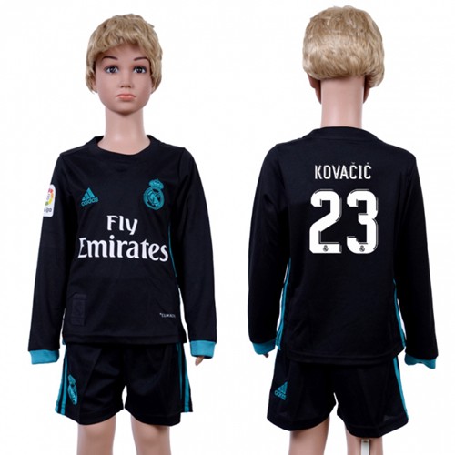 Real Madrid #23 Kovacic Away Long Sleeves Kid Soccer Club Jersey Real Madrid #23 Kovacic Away Long Sleeves Kid Soccer Club Jersey