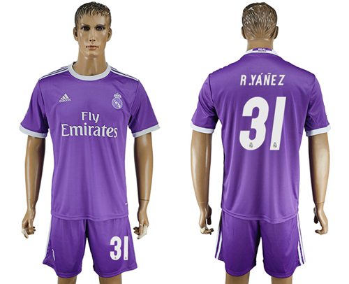 Real Madrid #31 R.Yanez Away Soccer Club Jersey Real Madrid #31 R.Yanez Away Soccer Club Jersey