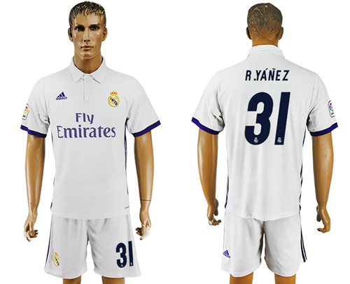 Real Madrid #31 R.Yanez White Home Soccer Club Jersey Real Madrid #31 R.Yanez White Home Soccer Club Jersey