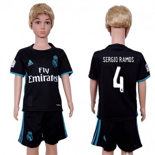 Real Madrid #4 Sergio Ramos Away Kid Soccer Club Jersey Real Madrid #4 Sergio Ramos Away Kid Soccer Club Jersey