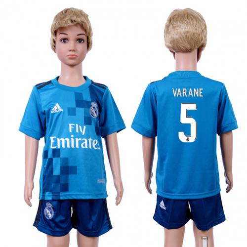 Real Madrid #5 Varane Sec Away Kid Soccer Club Jersey Real Madrid #5 Varane Sec Away Kid Soccer Club Jersey