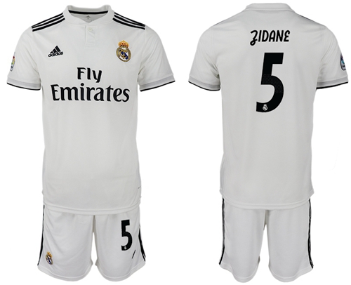 Real Madrid #5 Zidane White Home Soccer Club Jersey Real Madrid #5 Zidane White Home Soccer Club Jersey
