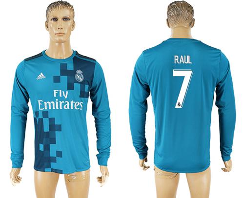 Real Madrid #7 Raul Sec Away Long Sleeves Soccer Club Jersey Real Madrid #7 Raul Sec Away Long Sleeves Soccer Club Jersey
