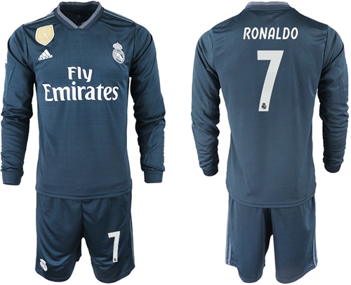 Real Madrid #7 Ronaldo Away Long Sleeves Soccer Club Jersey Real Madrid #7 Ronaldo Away Long Sleeves Soccer Club Jersey