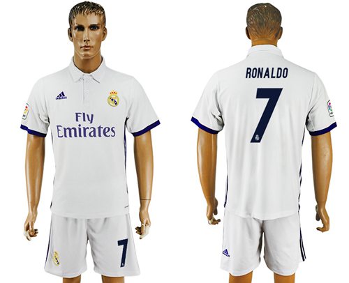 Real Madrid #7 Ronaldo White Home Soccer Club Jersey Real Madrid #7 Ronaldo White Home Soccer Club Jersey