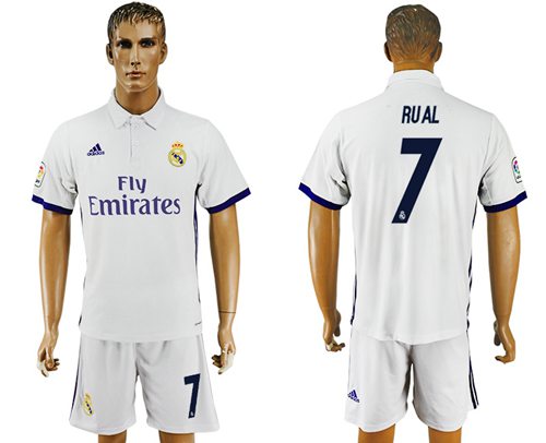 Real Madrid #7 Rual White Home Soccer Club Jersey Real Madrid #7 Rual White Home Soccer Club Jersey