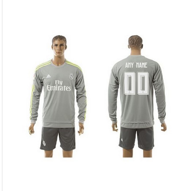 Real Madrid Personalized Away Long Sleeve Soccer Club Jersey Real Madrid Personalized Away Long Sleeve Soccer Club Jersey