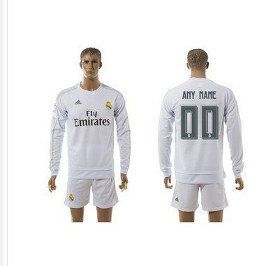 Real Madrid Personalized Home Long Sleeve Soccer Club Jersey Real Madrid Personalized Home Long Sleeve Soccer Club Jersey
