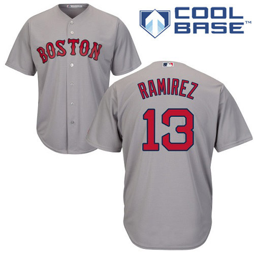 Red Sox #13 Hanley Ramirez Grey Road Women's Stitched MLB Jersey