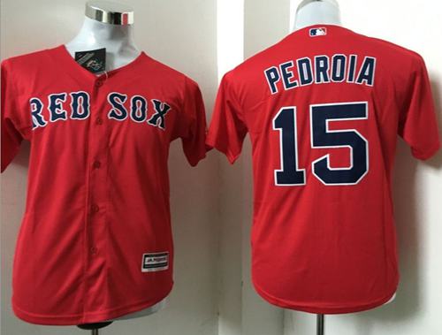 Red Sox #15 Dustin Pedroia Red Cool Base Name On Back Stitched Youth MLB Jersey Red Sox #15 Dustin Pedroia Red Cool Base Name On Back Stitched Youth MLB Jersey