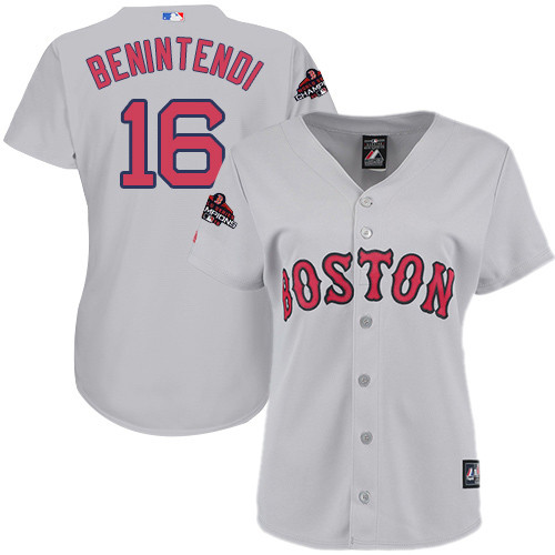 Red Sox #16 Andrew Benintendi Grey Road 2018 World Series Champions Women's Stitched MLB Jersey Red Sox #16 Andrew Benintendi Grey Road 2018 World Series Champions Women's Stitched MLB Jersey