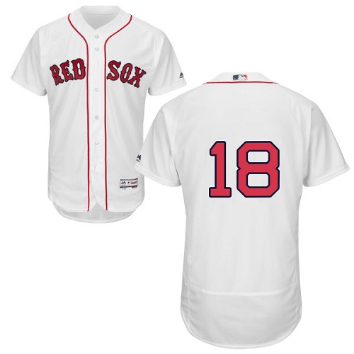 Red Sox #18 Mitch Moreland White Flexbase Authentic Collection Stitched Baseball Jersey Red Sox #18 Mitch Moreland White Flexbase Authentic Collection Stitched Baseball Jersey