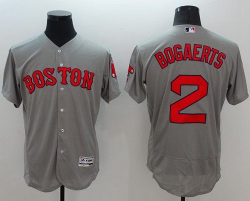 Red Sox #2 Xander Bogaerts Grey Flexbase Authentic Collection Stitched MLB Jersey Red Sox #2 Xander Bogaerts Grey Flexbase Authentic Collection Stitched MLB Jersey