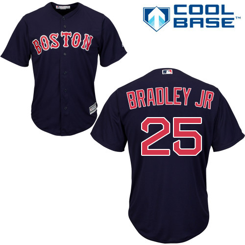 Red Sox #25 Jackie Bradley Jr Navy Blue Alternate Women's Stitched MLB Jersey