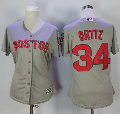 Red Sox #34 David Ortiz Grey Women's Fashion Stitched MLB Jersey Red Sox #34 David Ortiz Grey Women's Fashion Stitched MLB Jersey