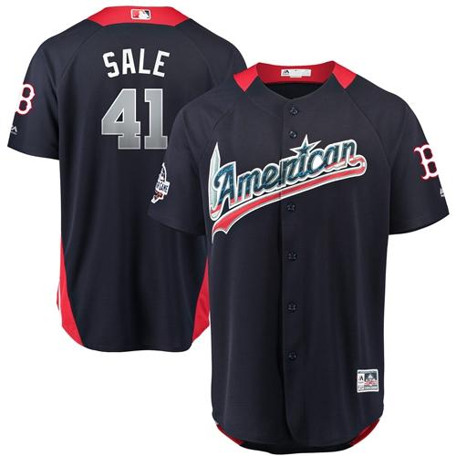 Red Sox #41 Chris Sale Navy Blue 2018 All-Star American League Stitched Baseball Jersey Red Sox #41 Chris Sale Navy Blue 2018 All-Star American League Stitched Baseball Jersey