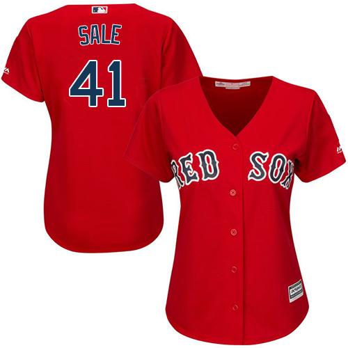 Red Sox #41 Chris Sale Red Alternate Women's Stitched MLB Jersey Red Sox #41 Chris Sale Red Alternate Women's Stitched MLB Jersey