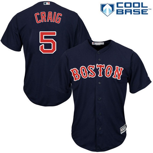 Red Sox #5 Allen Craig Navy Blue Cool Base Stitched Youth MLB Jersey
